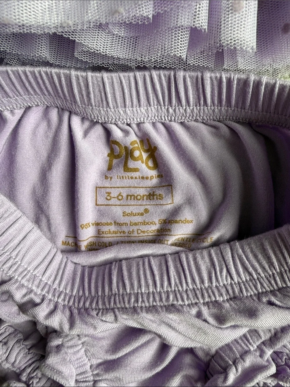 NWOT Little sleepies Orchid Bloom Ribbed Layered Tulle Dress with bloomer.
